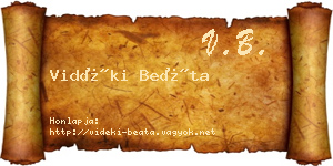 Vidéki Beáta névjegykártya